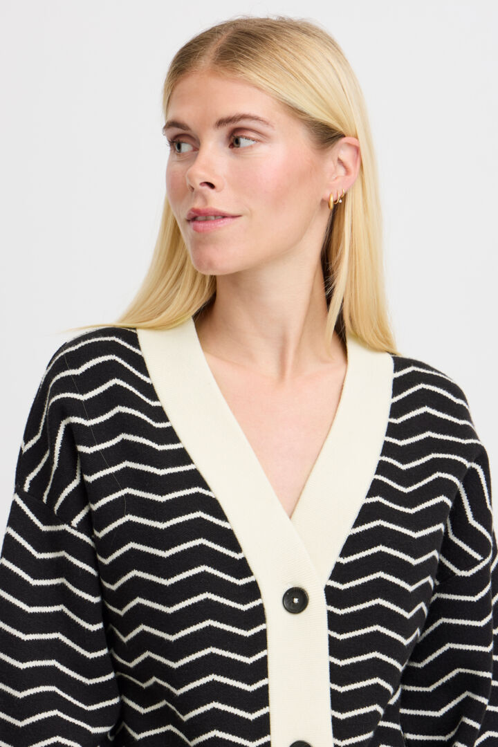 Otari Zig-Zag Cardigan, Black Mix