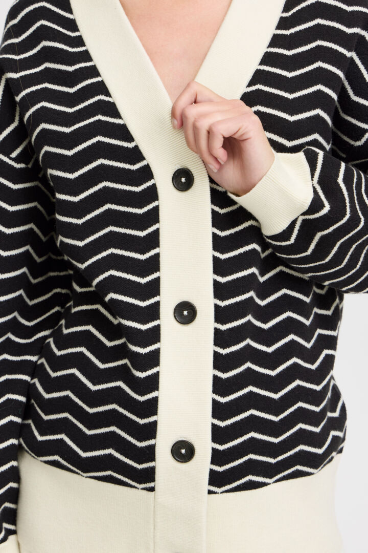 Otari Zig-Zag Cardigan, Black Mix