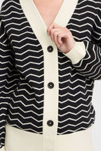 Otari Zig-Zag Cardigan, Black Mix