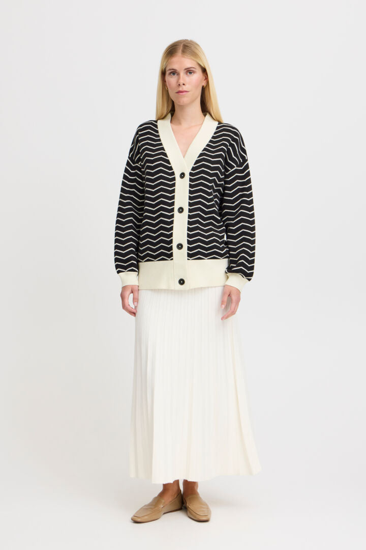 Otari Zig-Zag Cardigan, Black Mix