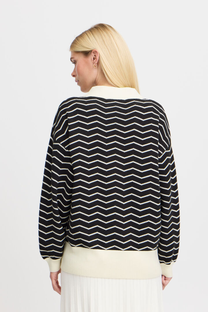 Otari Zig-Zag Cardigan, Black Mix