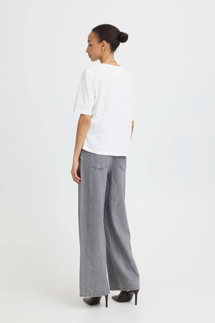 Palora V-Neck Tee Shirt, Marshmallow