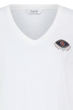 Palora V-Neck Tee Shirt, Marshmallow