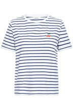 Pandinna Cherise Tee Shirt, Bright White & Blue Stripe