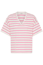 Pandinna V-Neck Tee Shirt, Raspberry Rose Stripe