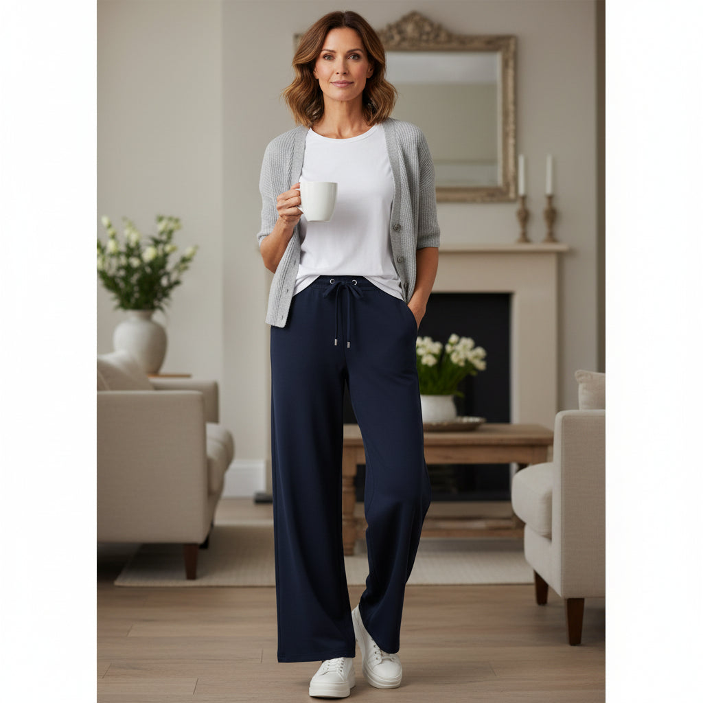 Pusti Wide Logo Pants, Copenhagen Night Blue