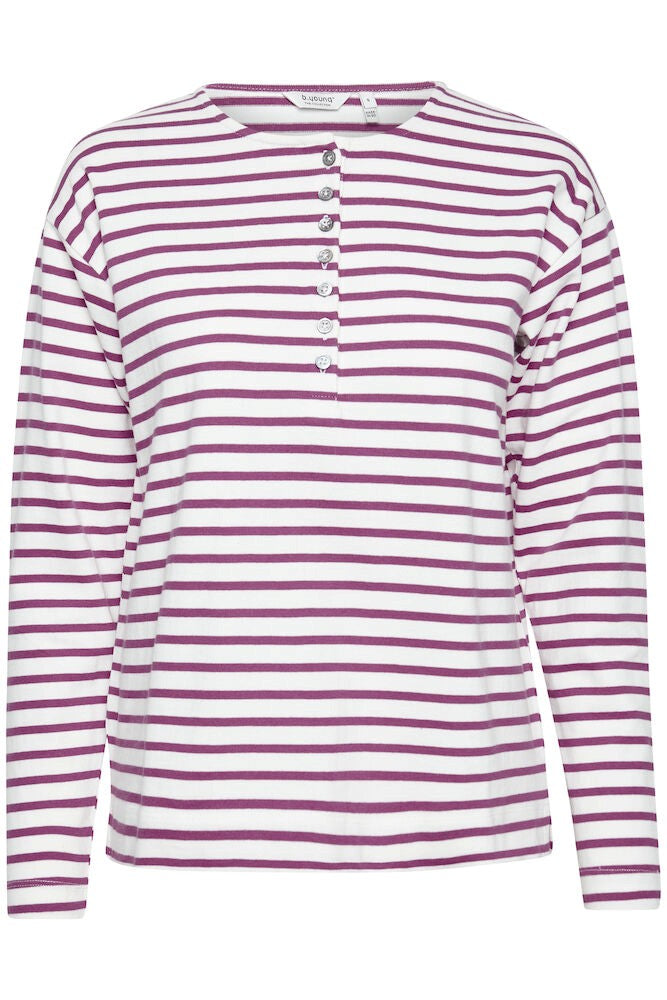 Regan Button Sweater, Red Violet Mix