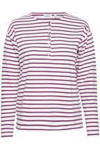 Regan Button Sweater, Red Violet Mix