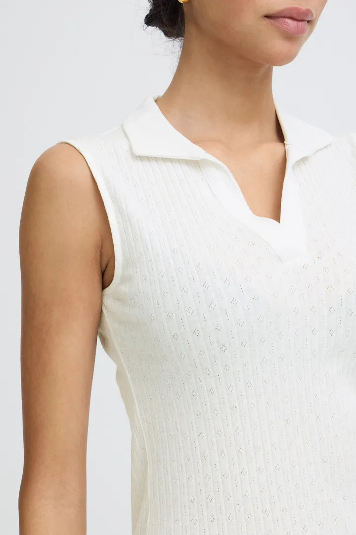 Saimi Polo Top, Marshmallow
