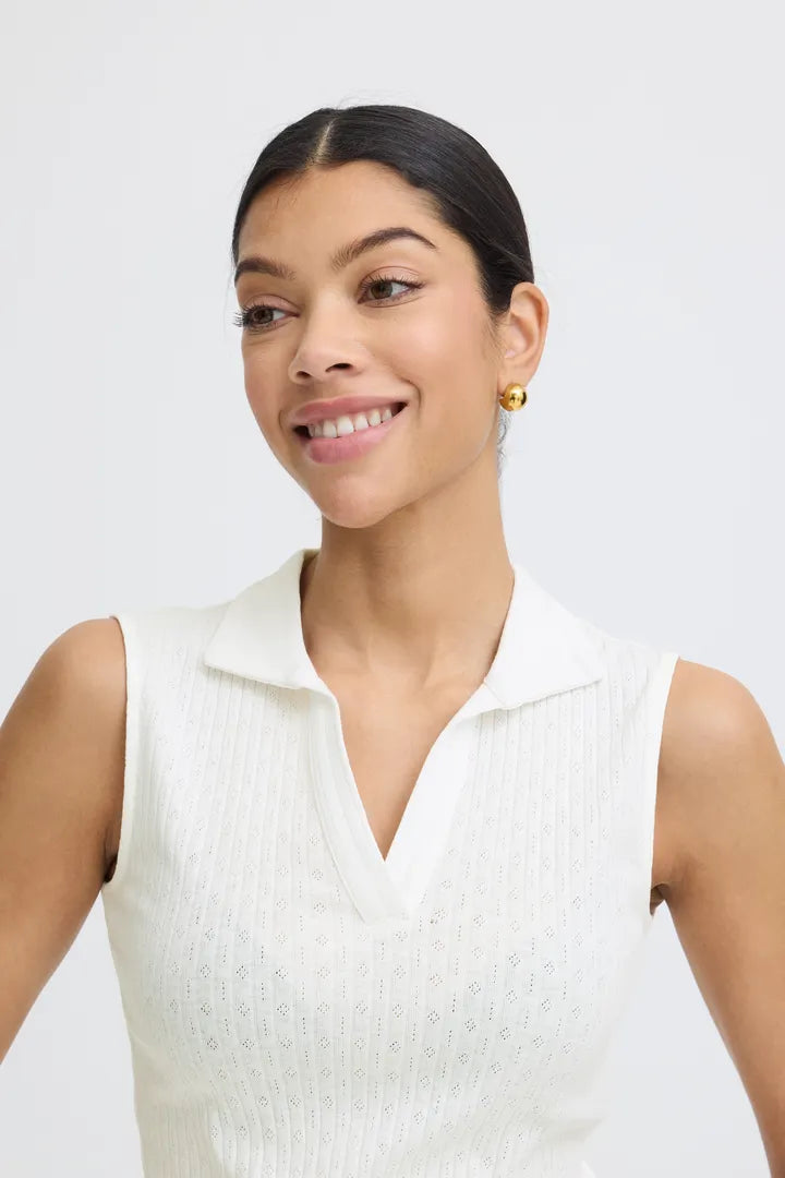 Saimi Polo Top, Marshmallow