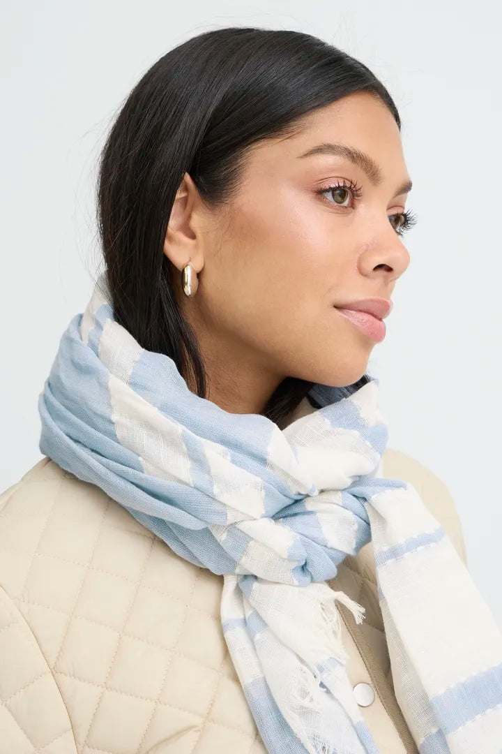 Viobby Scarf, Della Robbia Blue Stripe