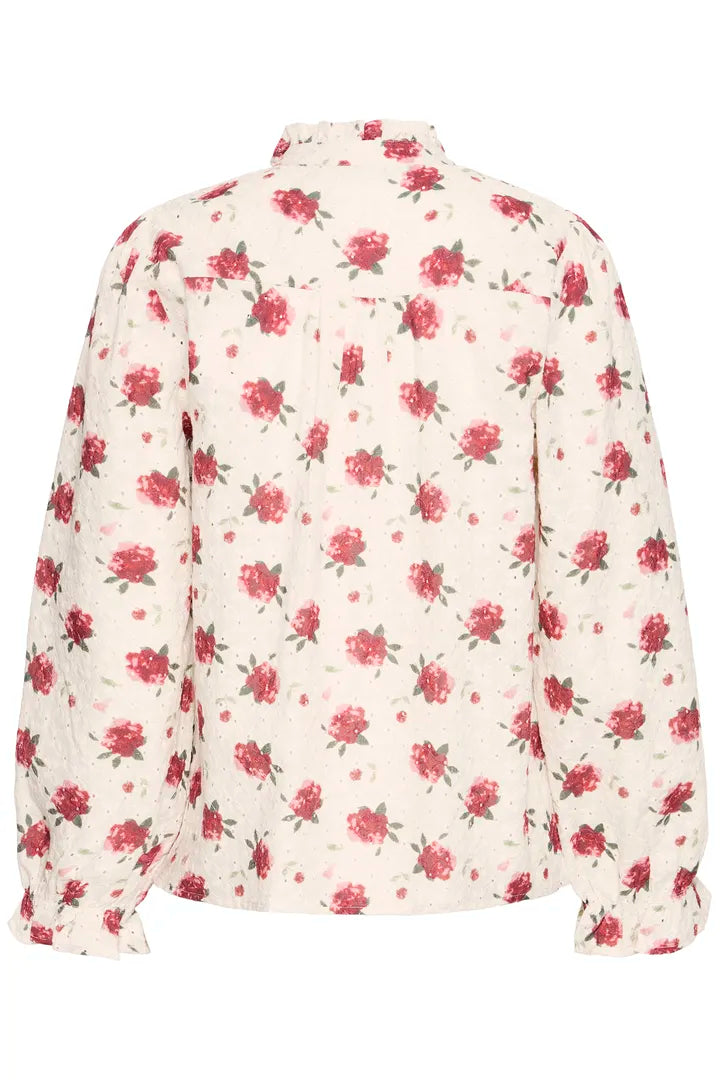 Willa Shirt, White & Red