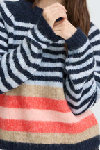 Abena Striped Pullover, Navy Multi