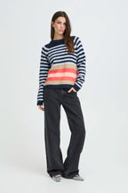 Abena Striped Pullover, Navy Multi
