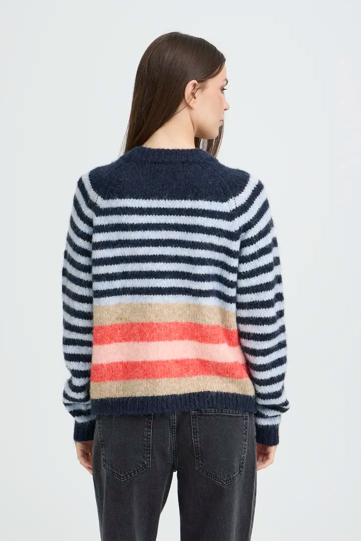 Abena Striped Pullover, Navy Multi