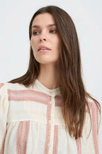 Adola Shirt, Cream & Pink