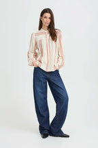 Adola Shirt, Cream & Pink