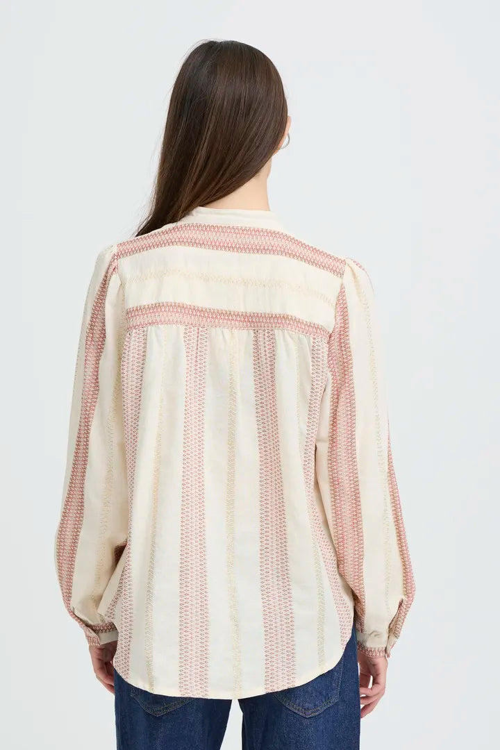 Adola Shirt, Cream & Pink