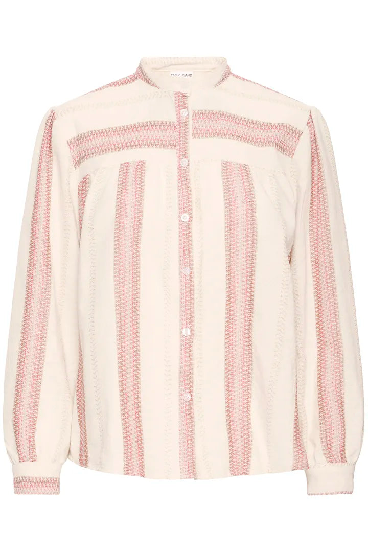 Adola Shirt, Cream & Pink