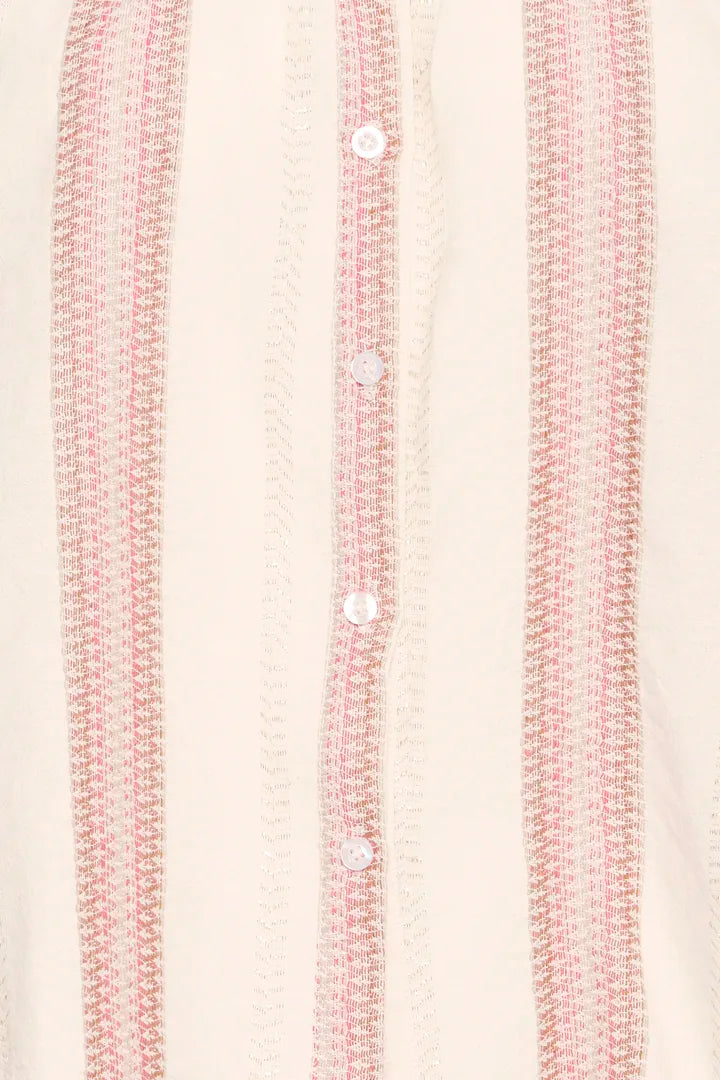 Adola Shirt, Cream & Pink