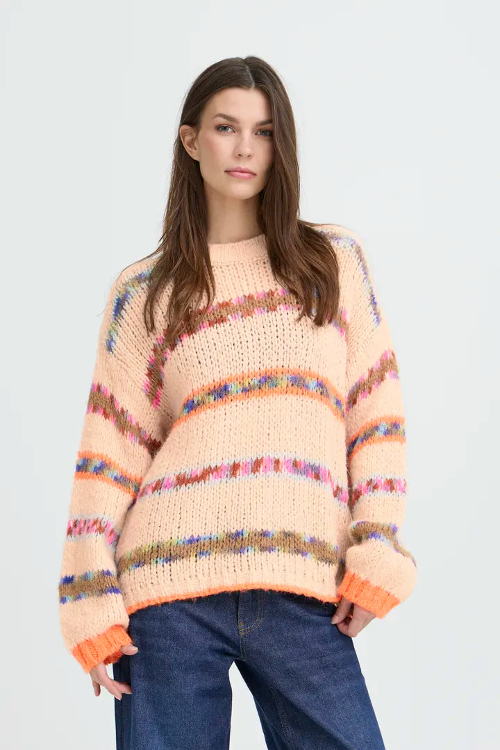 Alaia Pullover, Rose with Stripes