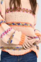 Alaia Pullover, Rose with Stripes