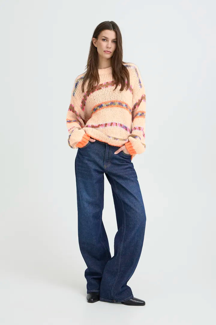 Alaia Pullover, Rose with Stripes