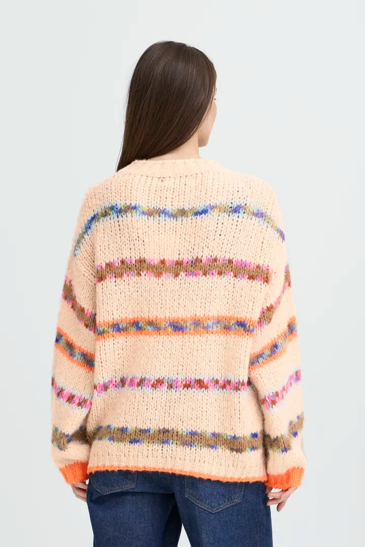 Alaia Pullover, Rose with Stripes