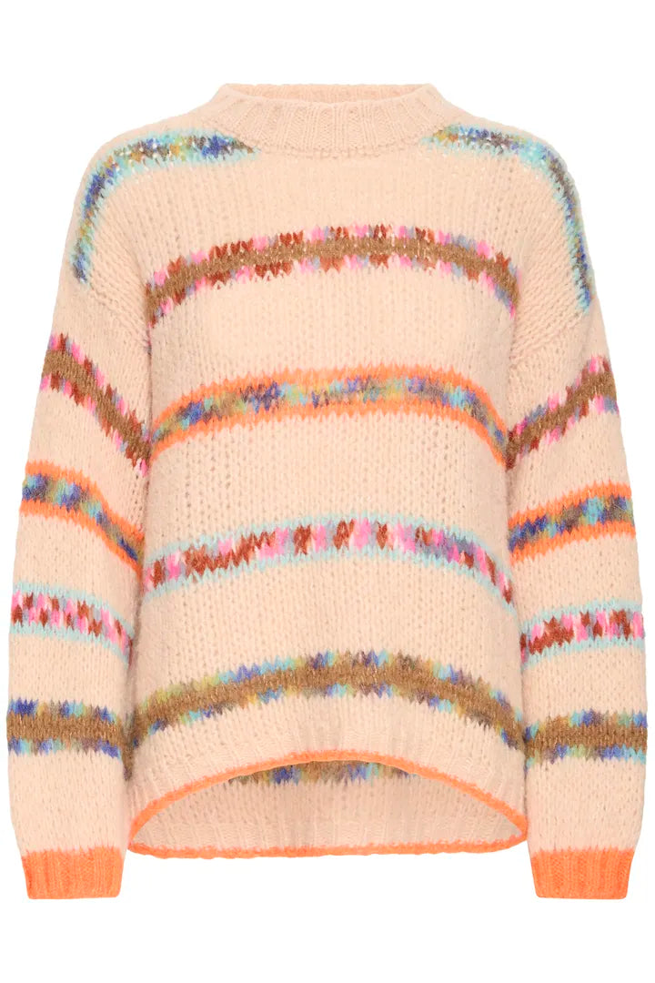Alaia Pullover, Rose with Stripes
