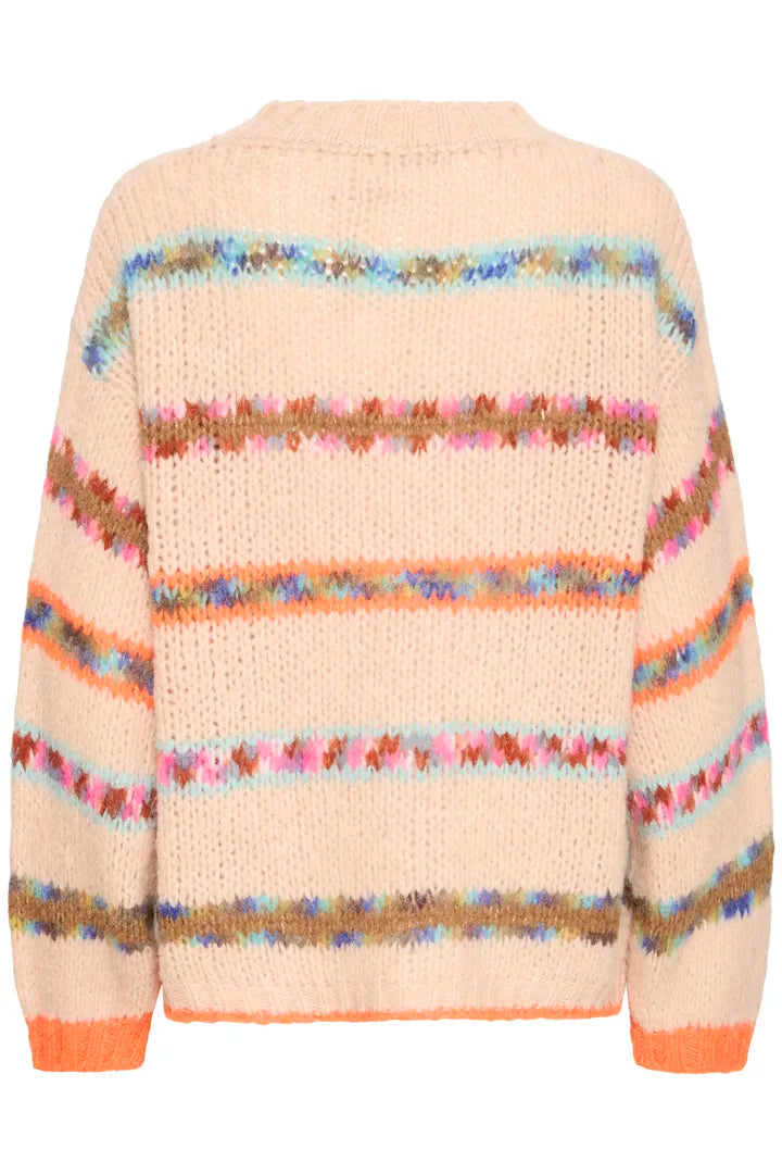 Alaia Pullover, Rose with Stripes