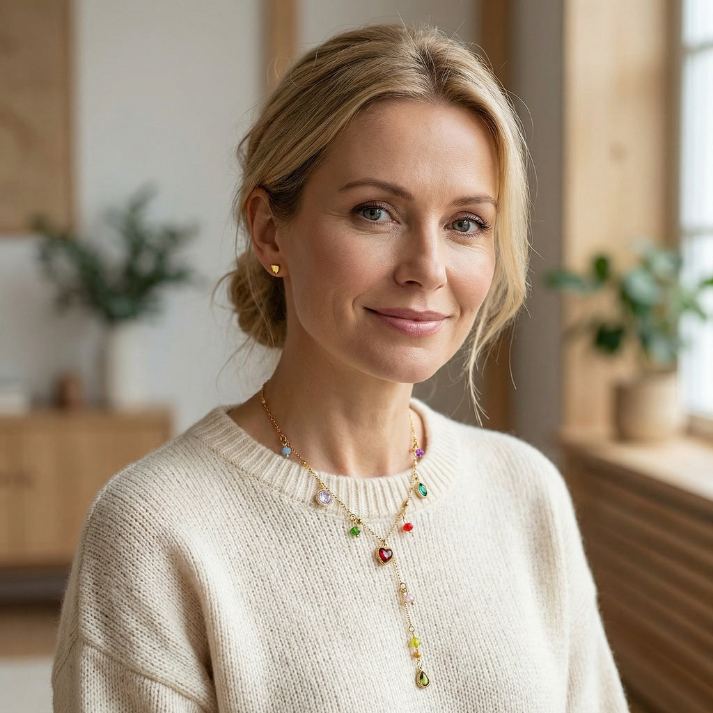 Gold-Plated Confetti Charm Necklace