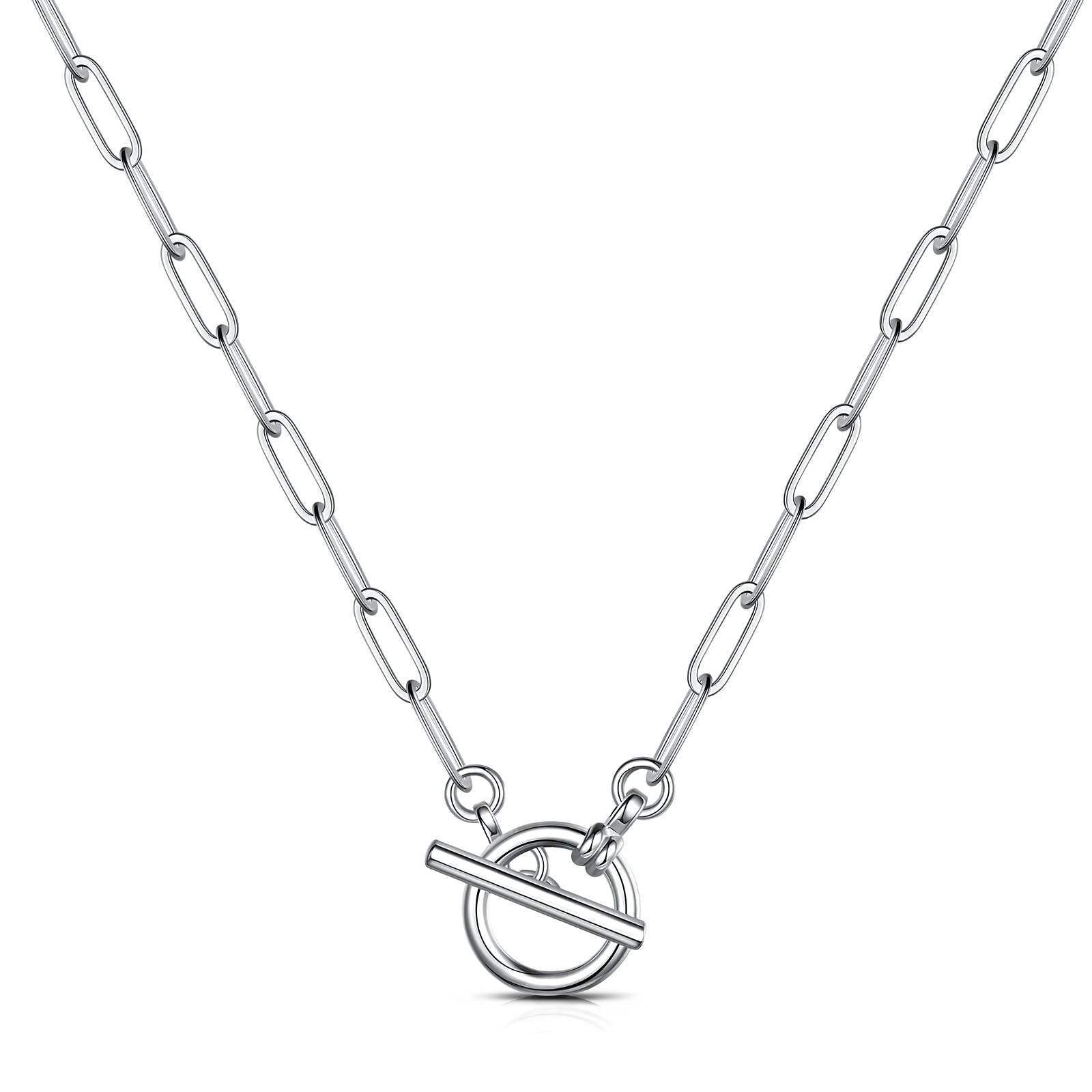Oval Link Necklace, Stainless Steel