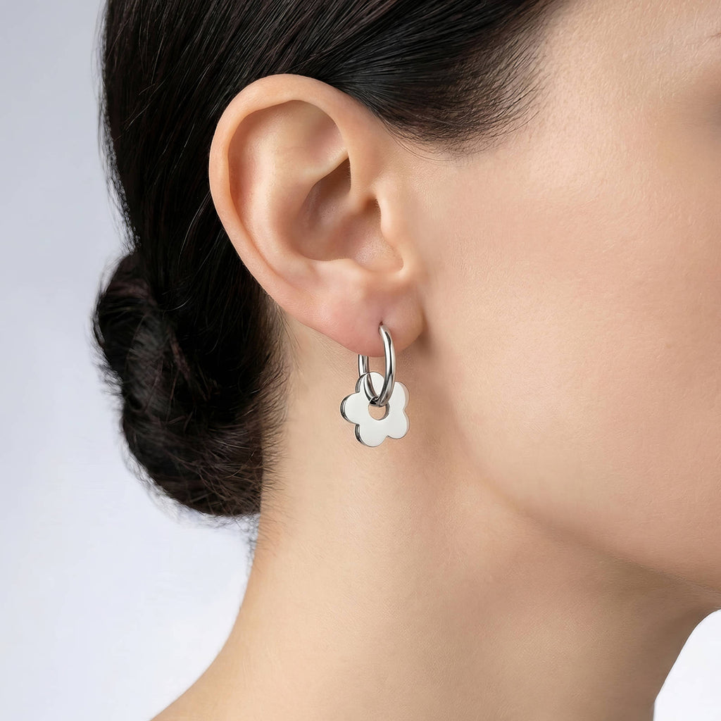 Stainless Steel Flower Earrings