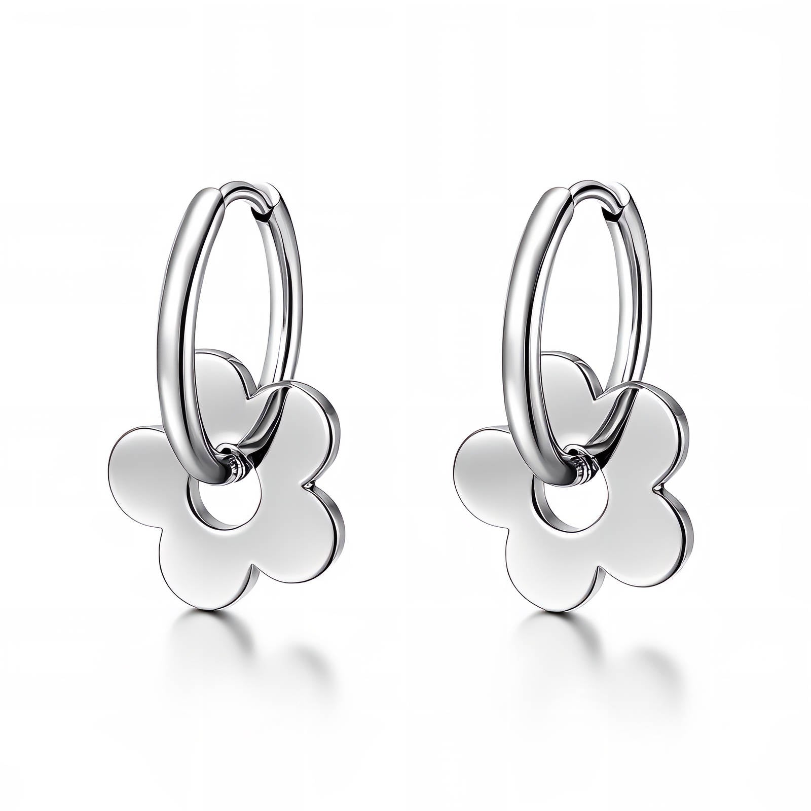 Stainless Steel Flower Earrings