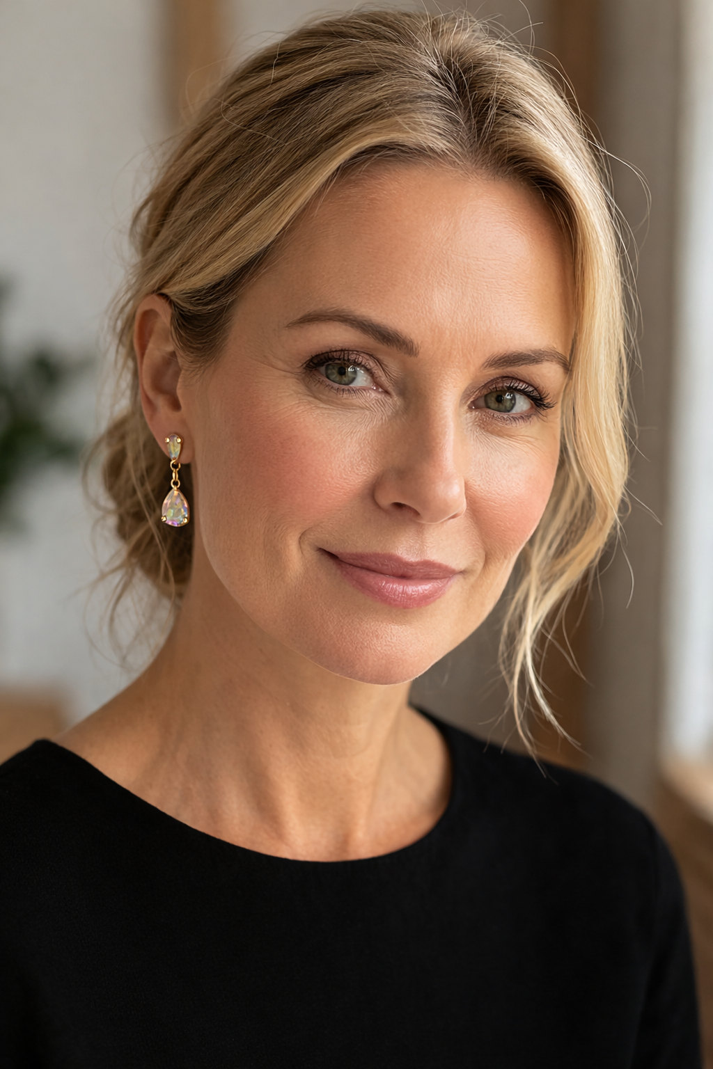 Gold-Plated Gem Drop Earrings