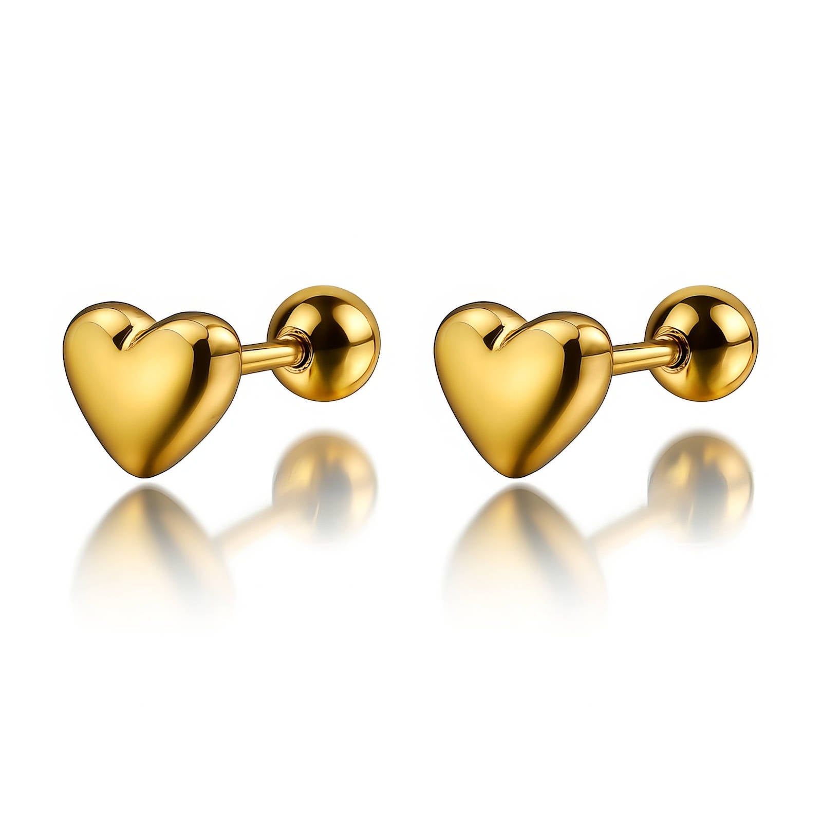Gold-Plated Heart Earrings