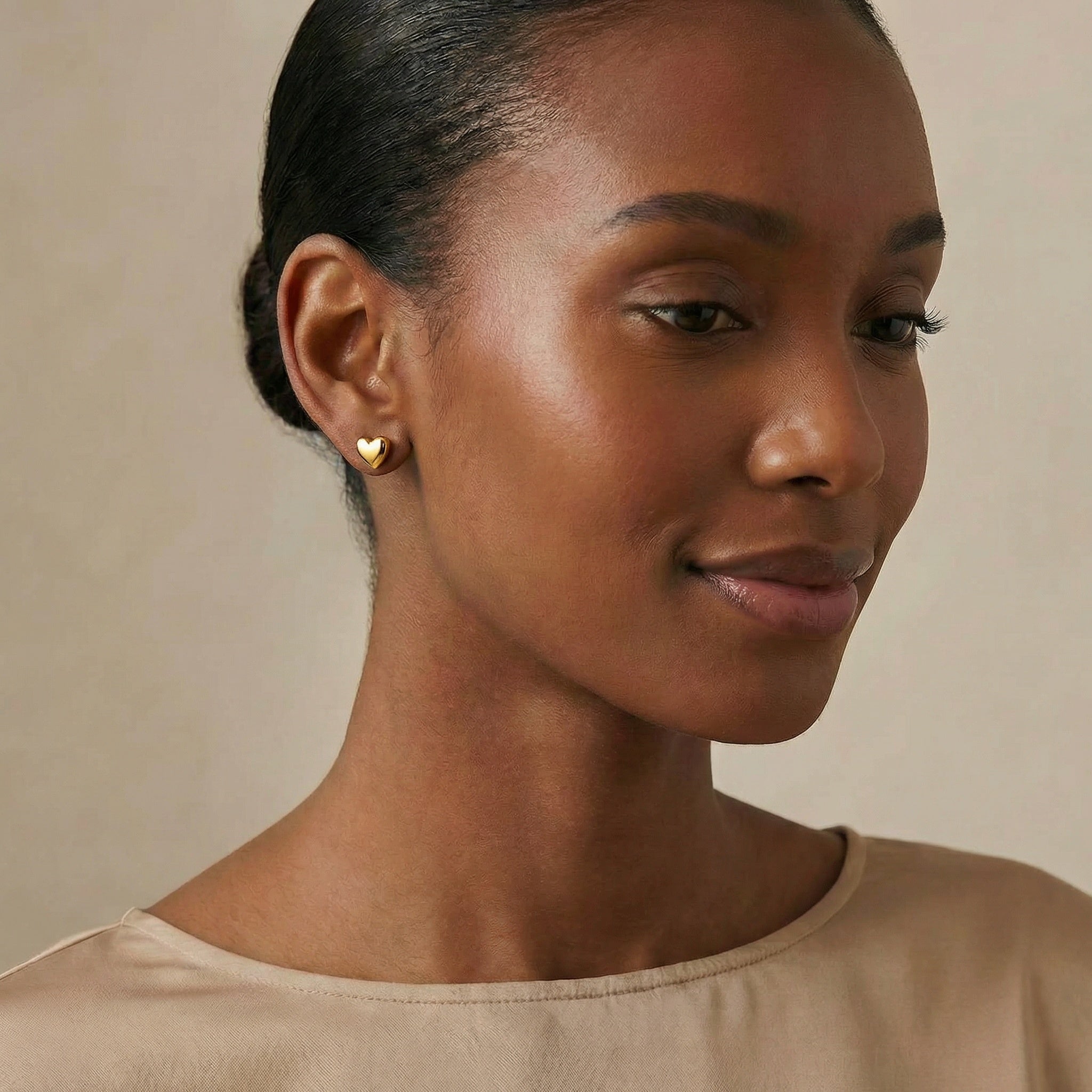 Gold-Plated Heart Earrings