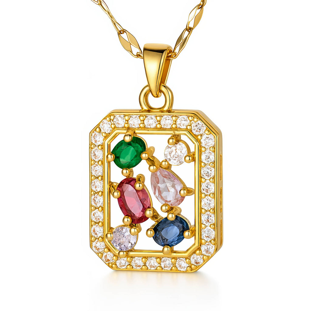 Gold-Plated Jewel Garden Pendant Necklace