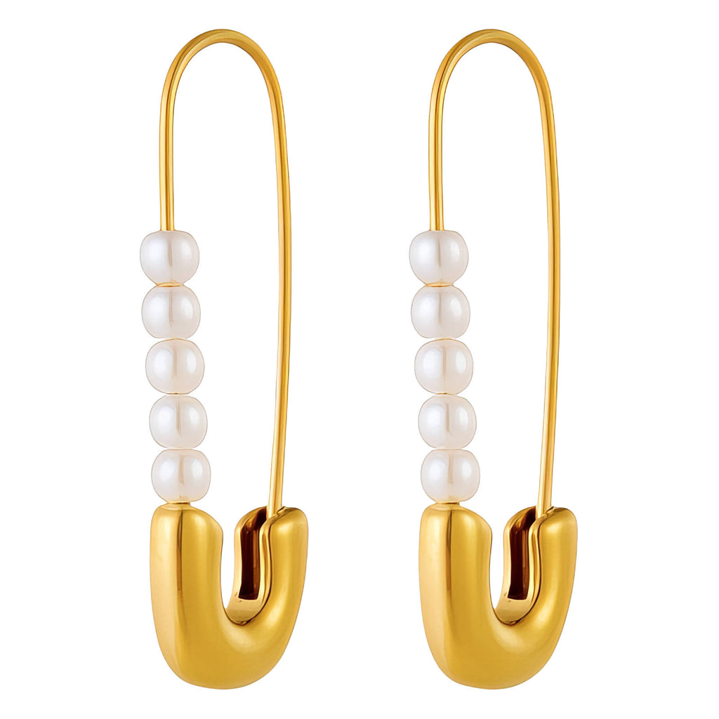 Gold-Plated Pearl Clip Earrings