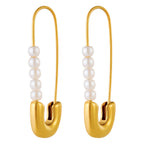Gold-Plated Pearl Clip Earrings
