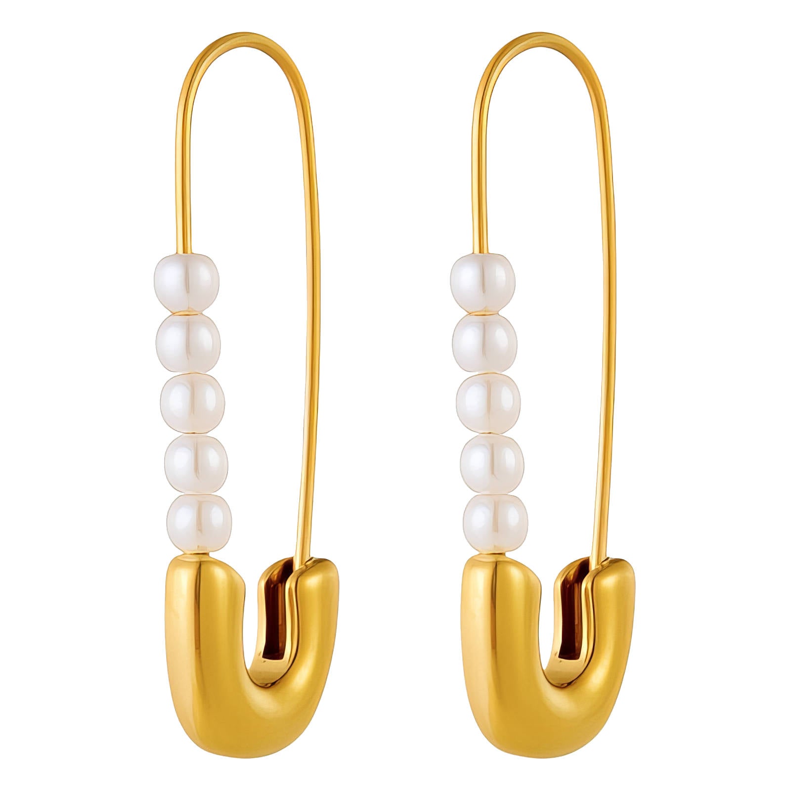 Gold-Plated Pearl Clip Earrings