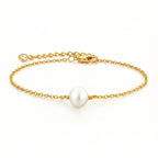Gold-Plated Single Pearl Bracelet
