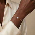 Gold-Plated Single Pearl Bracelet