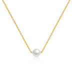 Gold-Plated Single Pearl Necklace
