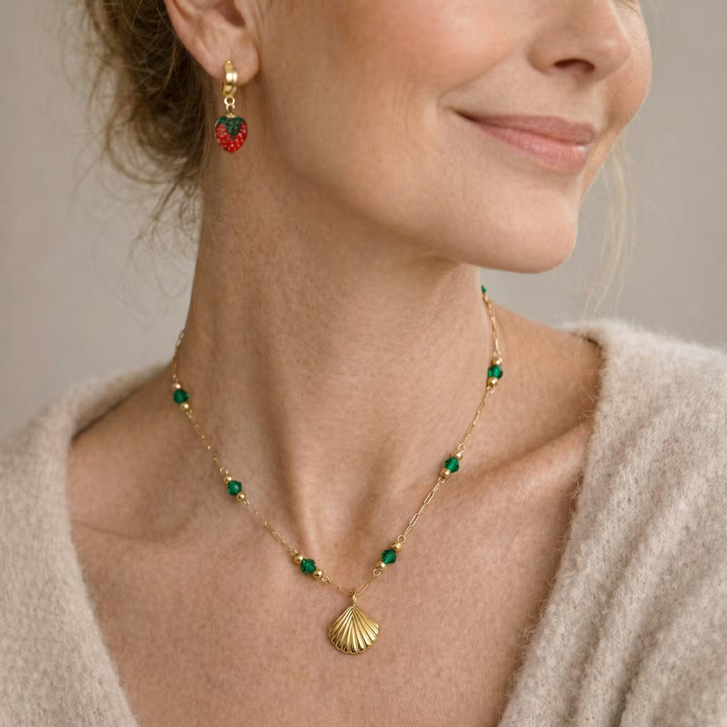 Gold-Plated Seabreeze Shell Charm Necklace