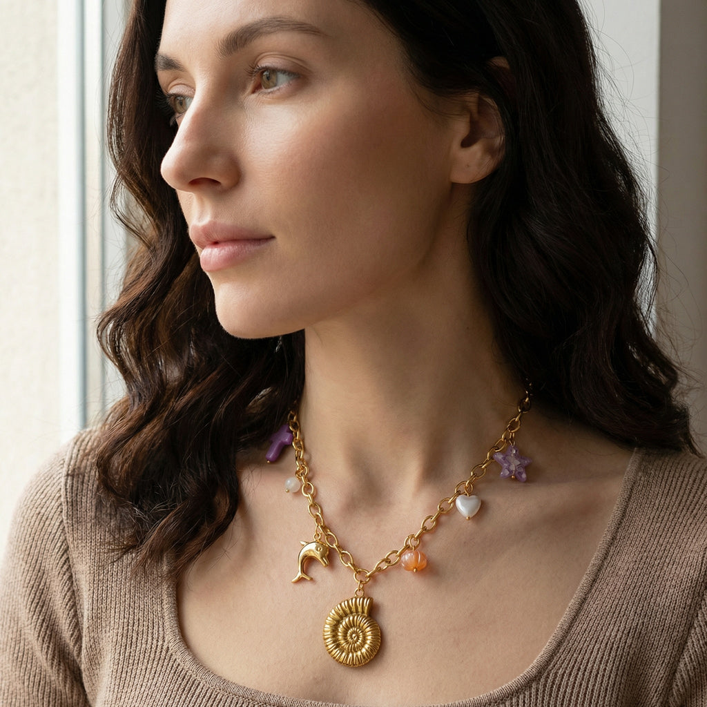 Gold-Plated Seashell Necklace