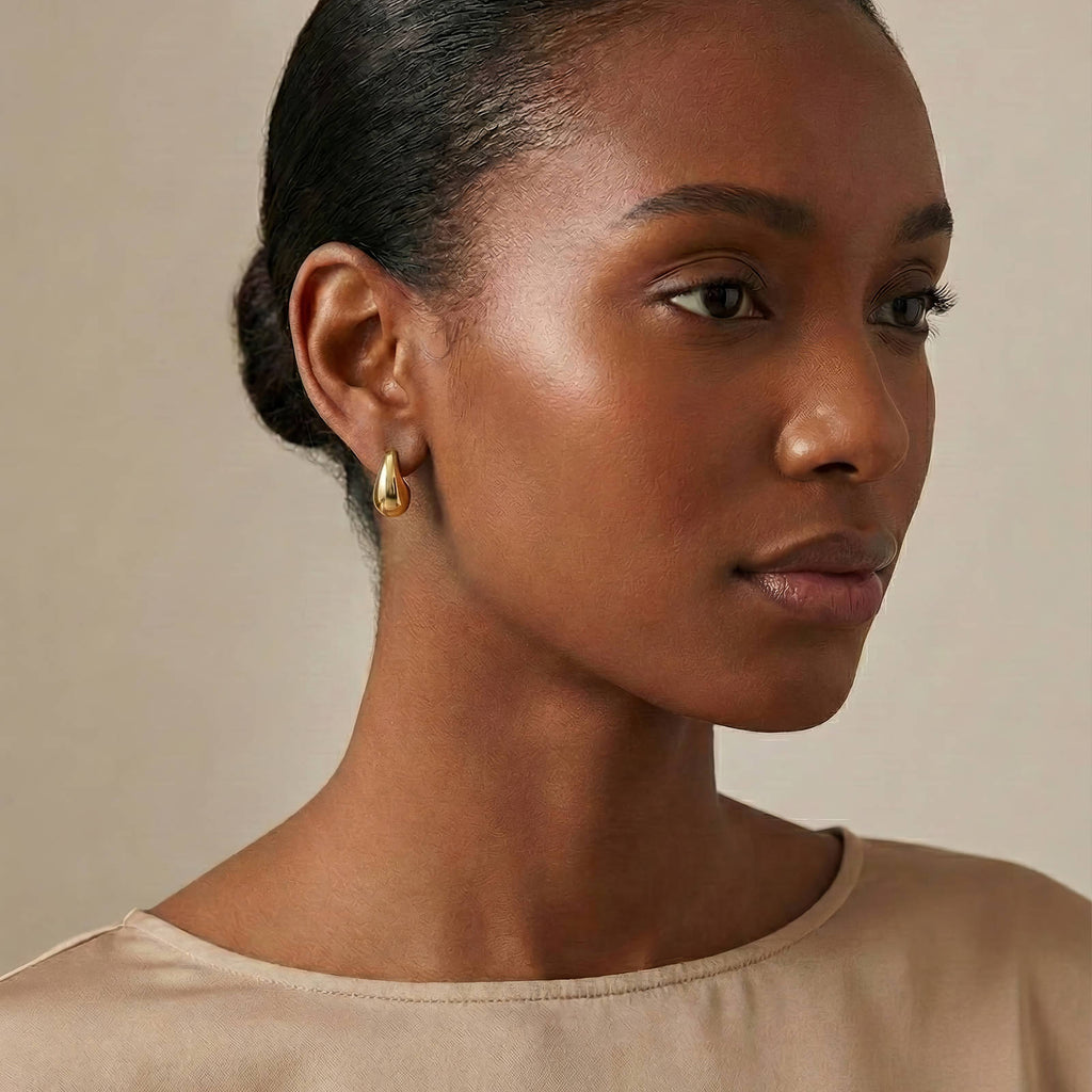 Gold-Plated Tear Drop Earrings