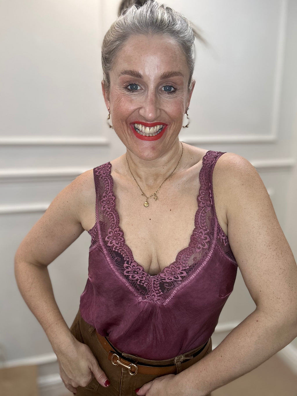 Ali Camisole, Burgundy