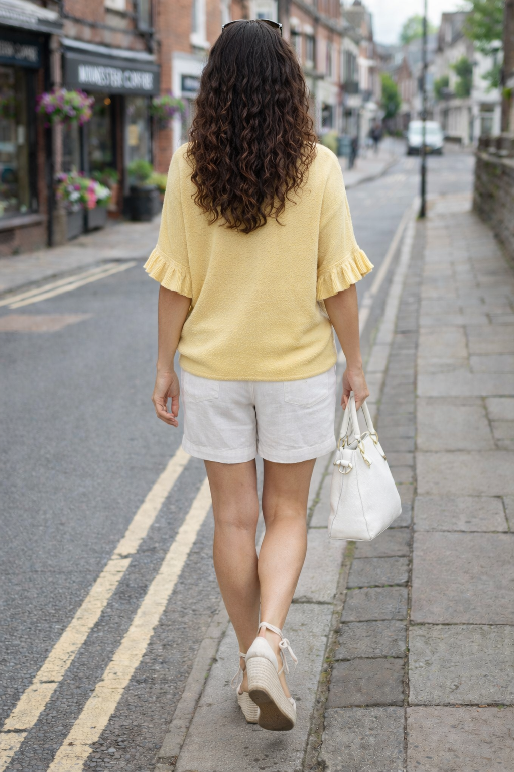 Becca Ruffle-Sleeve Knit, Sunshine