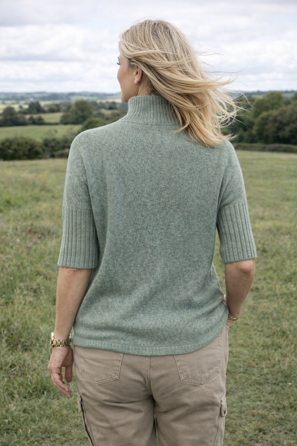 Deane Knitted Top, Moss Green